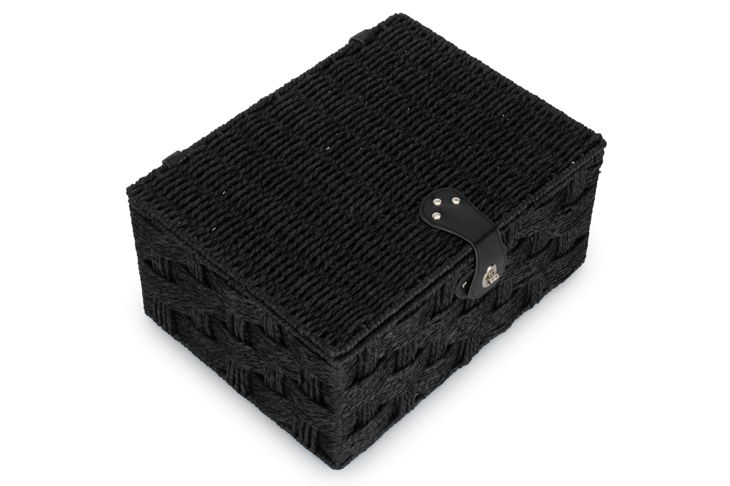 LARGE BLACK PAPER ROPE HAMPER
