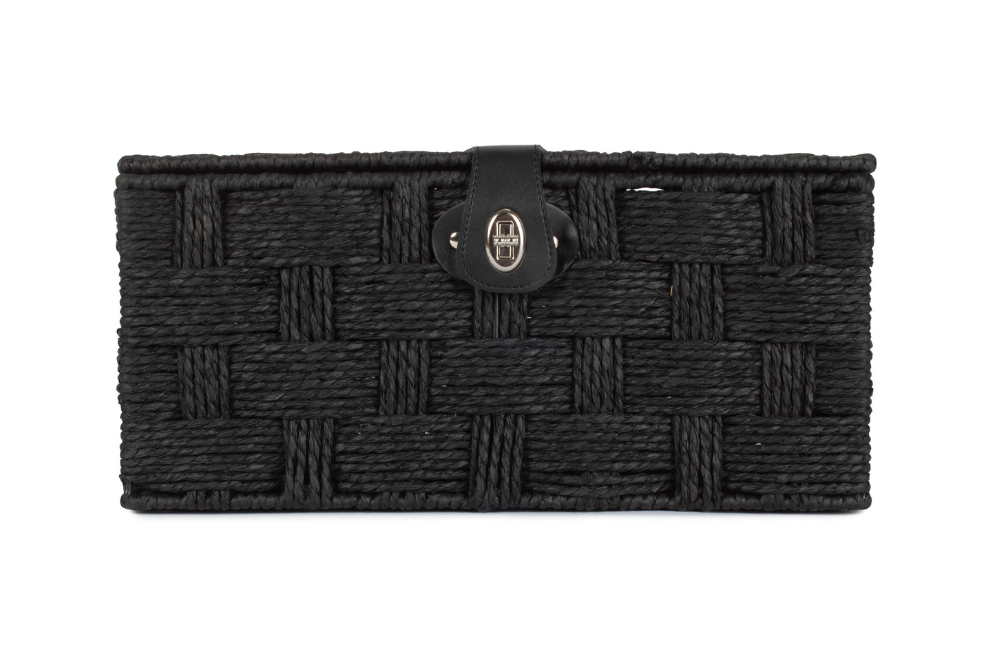 LARGE BLACK PAPER ROPE HAMPER