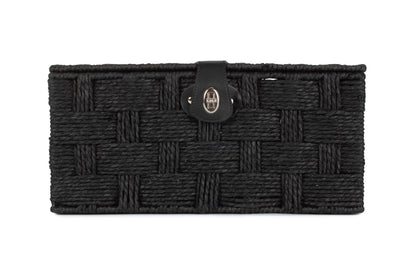 LARGE BLACK PAPER ROPE HAMPER