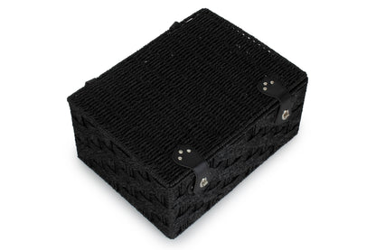 EXTRA LARGE BLACK PAPER ROPE HAMPER