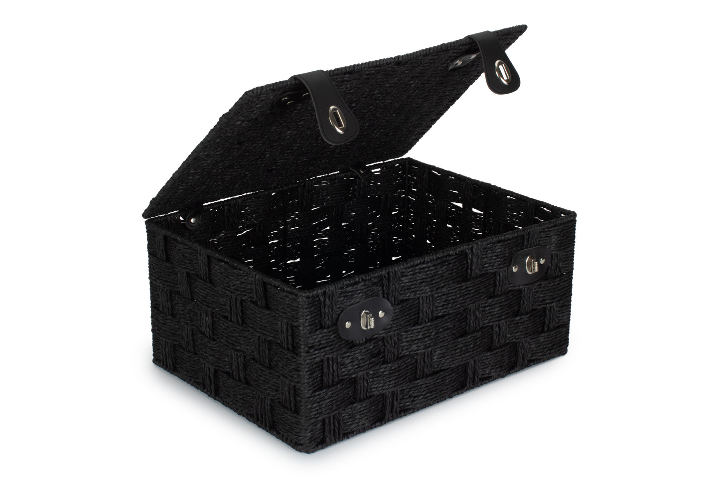 EXTRA LARGE BLACK PAPER ROPE HAMPER