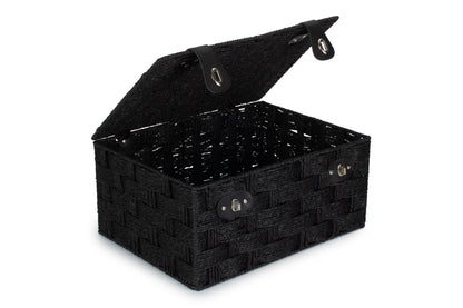 EXTRA LARGE BLACK PAPER ROPE HAMPER