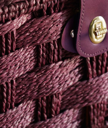 EXTRA LARGE BURGUNDY PAPER ROPE HAMPER