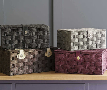 MEDIUM GREY PAPER ROPE HAMPER