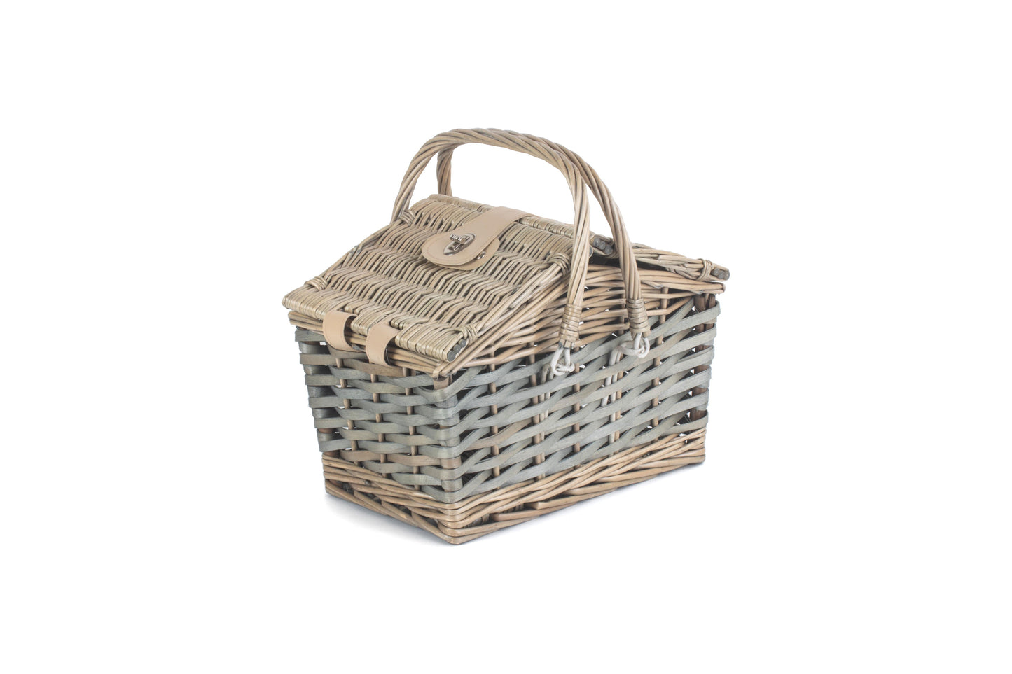 POPLAR ANTIQUE WASH SWING HANDLE HAMPER