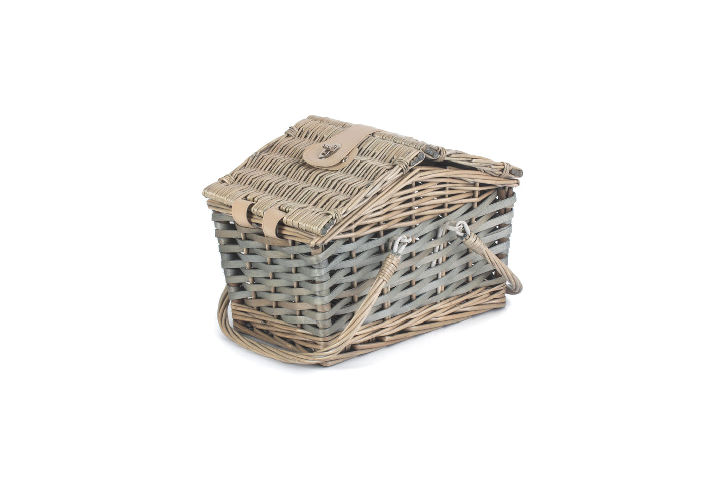 POPLAR ANTIQUE WASH SWING HANDLE HAMPER