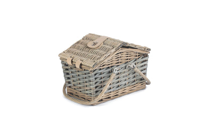 POPLAR ANTIQUE WASH SWING HANDLE HAMPER