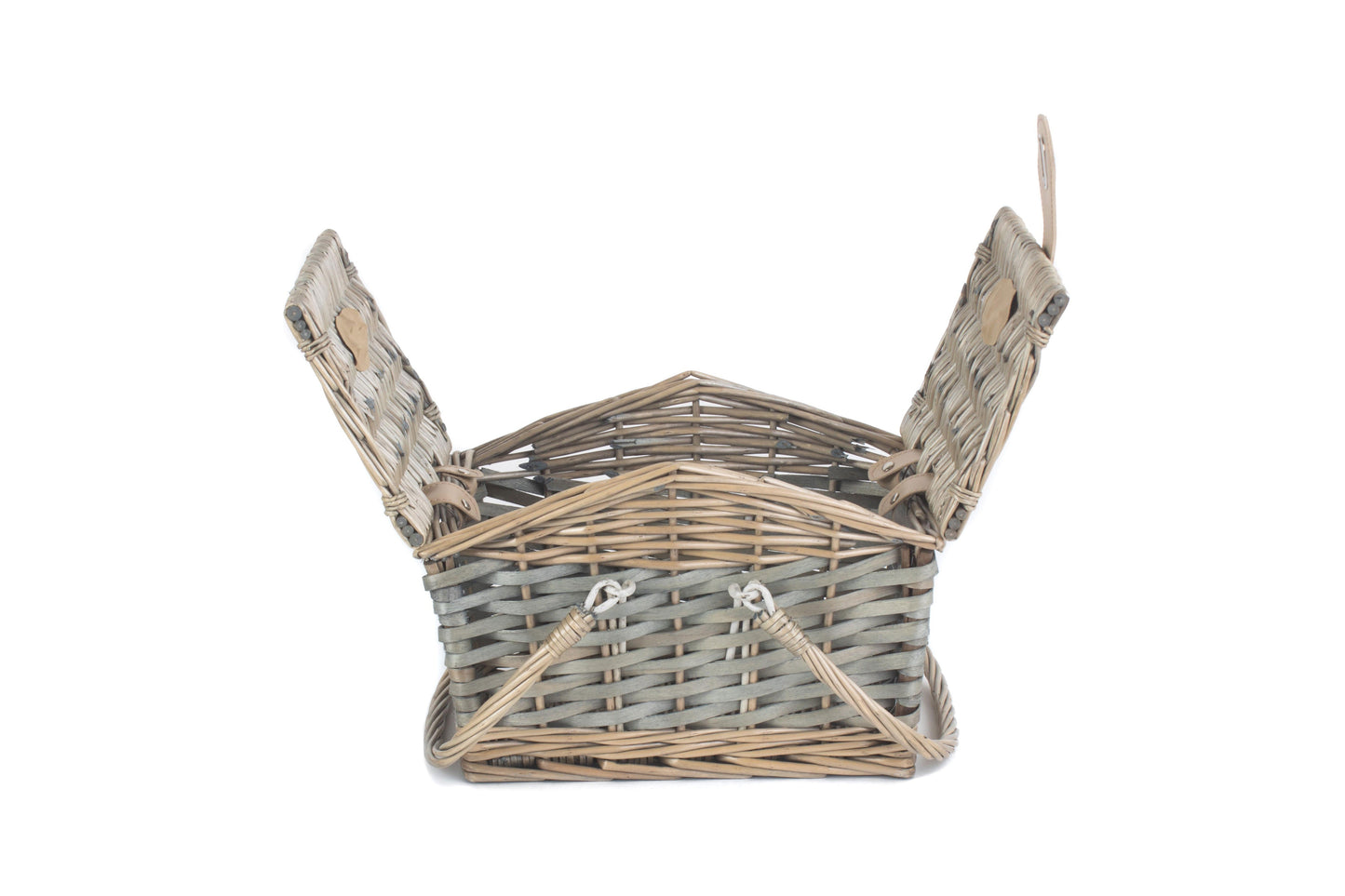 POPLAR ANTIQUE WASH SWING HANDLE HAMPER