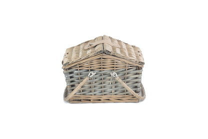 POPLAR ANTIQUE WASH SWING HANDLE HAMPER