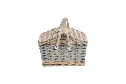 POPLAR ANTIQUE WASH SWING HANDLE HAMPER