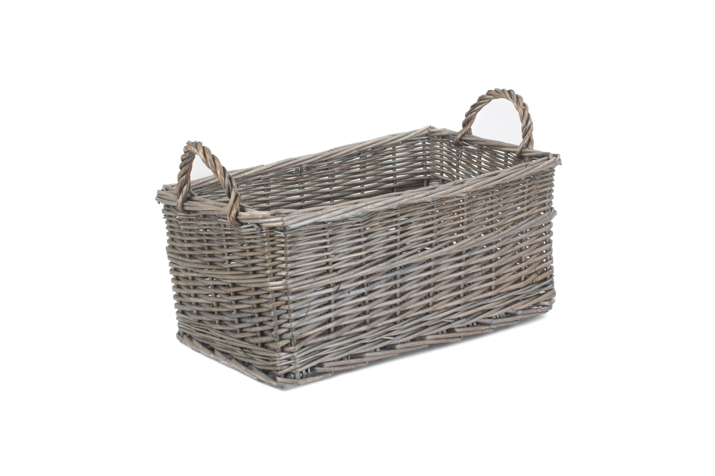 SMALL SHALLOW ANTIQUE WASH STORAGE BASKET