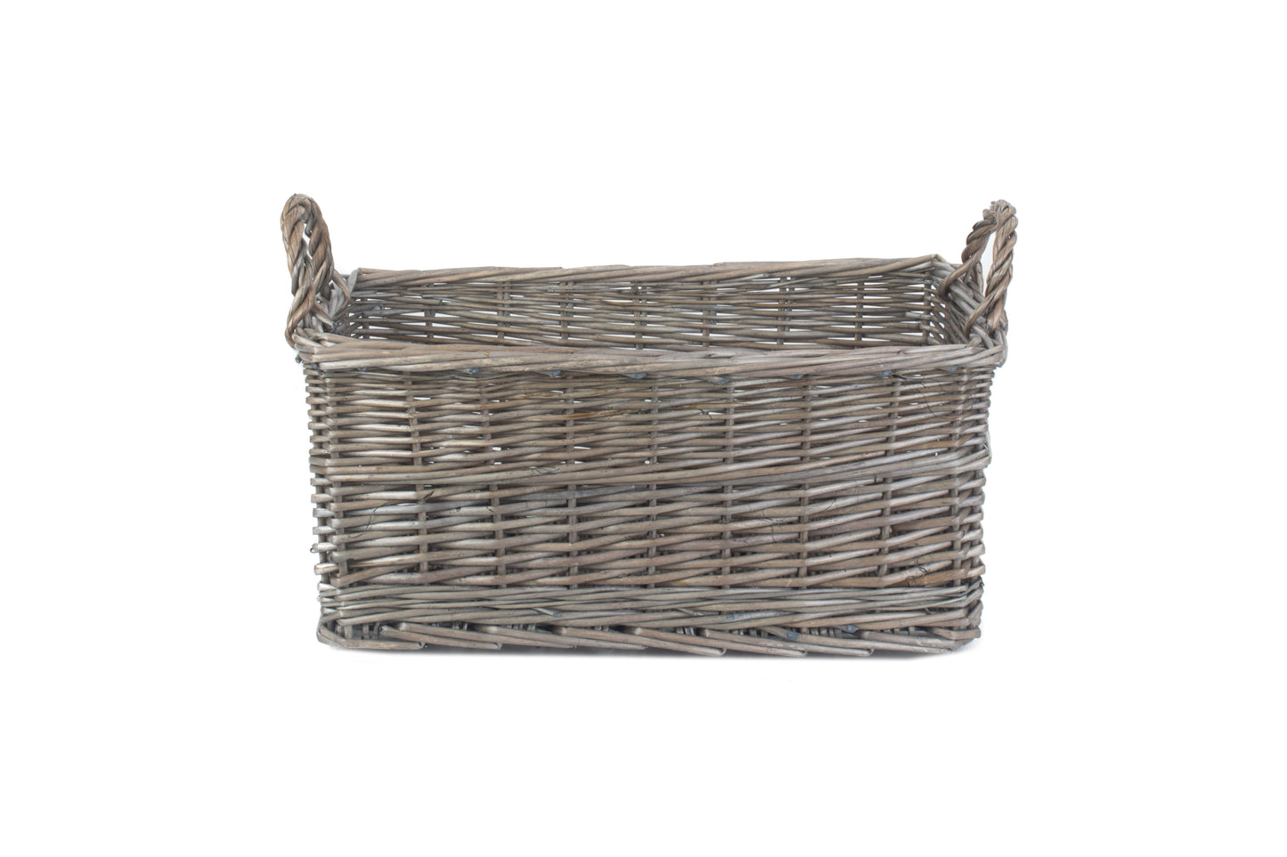 SMALL SHALLOW ANTIQUE WASH STORAGE BASKET