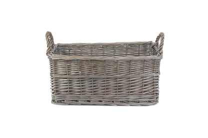 SMALL SHALLOW ANTIQUE WASH STORAGE BASKET