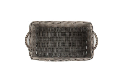 SMALL SHALLOW ANTIQUE WASH STORAGE BASKET