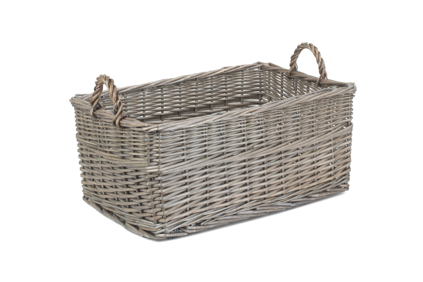 MEDIUM SHALLOW ANTIQUE WASH STORAGE BASKET