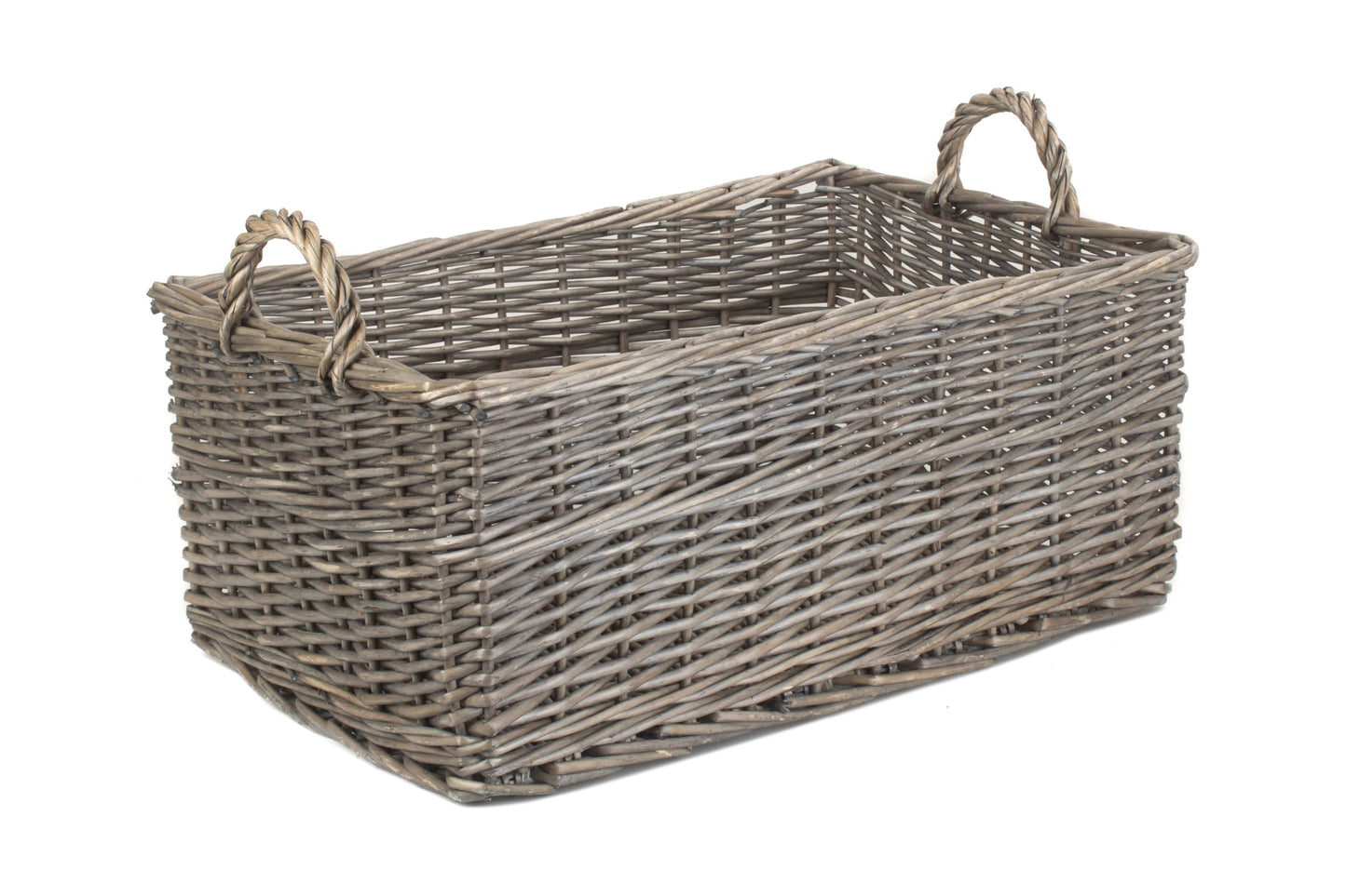 LARGE SHALLOW ANTIQUE WASH STORAGE BASKET