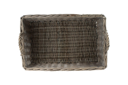 LARGE SHALLOW ANTIQUE WASH STORAGE BASKET