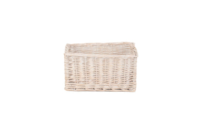 SMALL WHITE WASH STORAGE BASKET