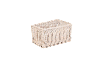 SMALL WHITE WASH STORAGE BASKET