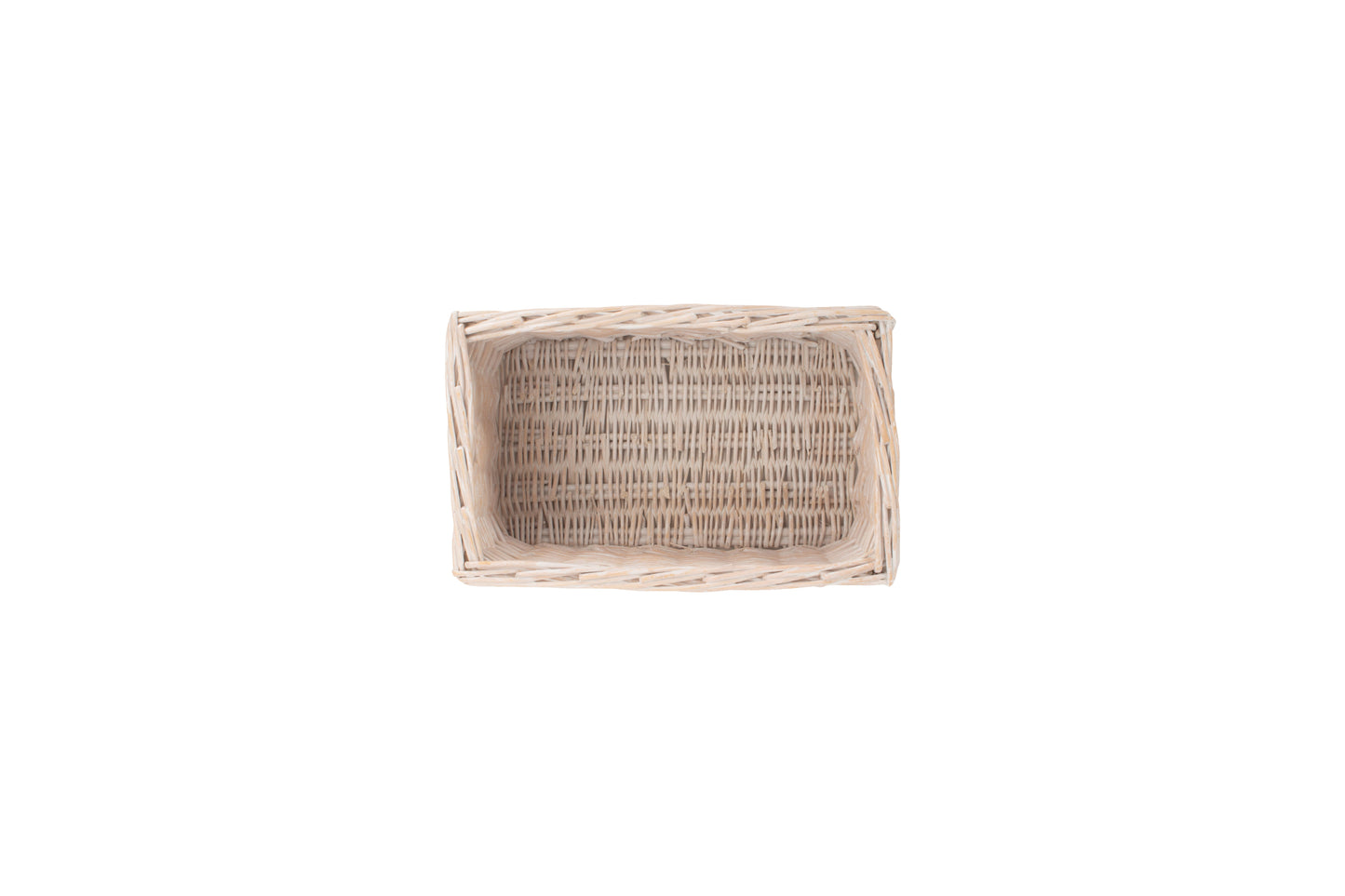 SMALL WHITE WASH STORAGE BASKET