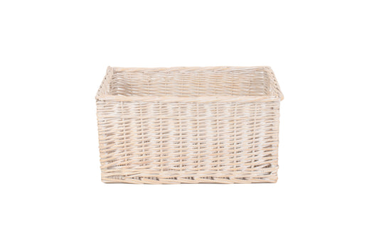LARGE WHITE WASH STORAGE BASKET