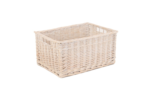 LARGE WHITE WASH STORAGE BASKET
