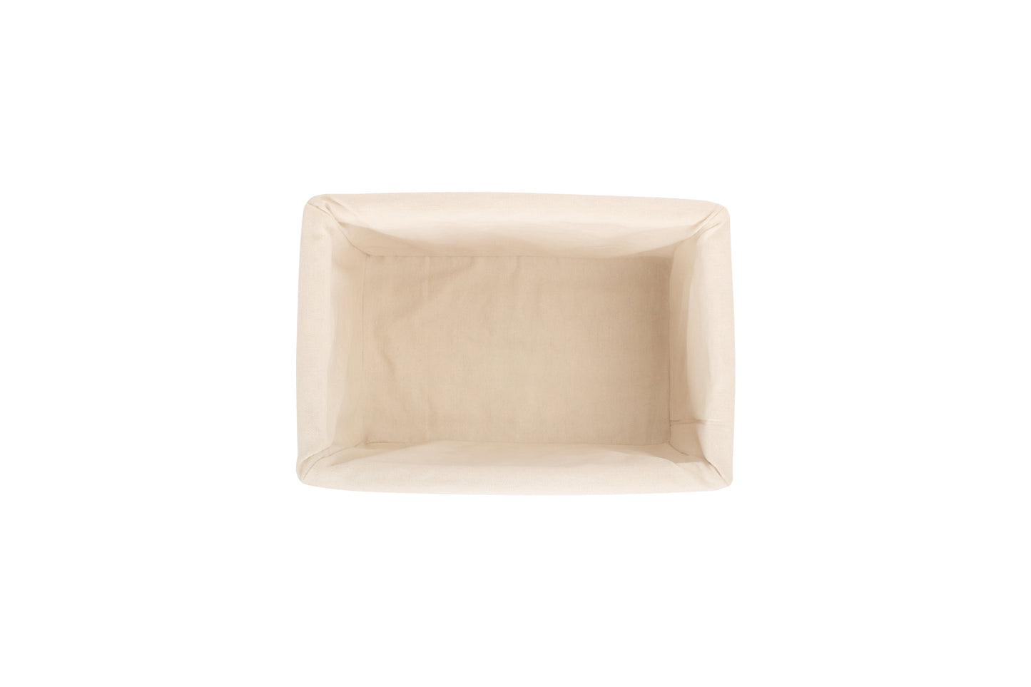 MEDIUM WHITE WASH STORAGE BASKET with WHITE LINING