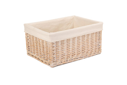 EXTRA LARGE WHITE WASH STORAGE BASKET with WHITE LINING