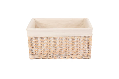 EXTRA LARGE WHITE WASH STORAGE BASKET with WHITE LINING