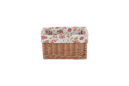 SMALL DOUBLE STEAMED STORAGE BASKETS with GARDEN ROSE LINING