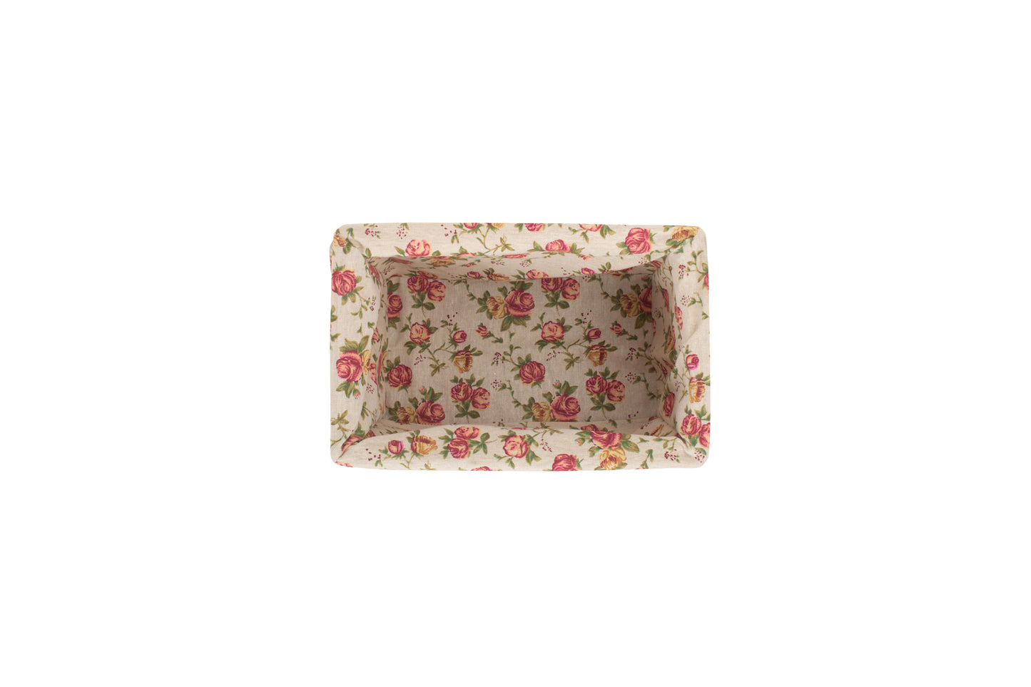 SMALL DOUBLE STEAMED STORAGE BASKETS with GARDEN ROSE LINING