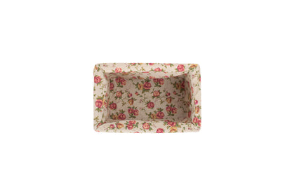 SMALL DOUBLE STEAMED STORAGE BASKETS with GARDEN ROSE LINING