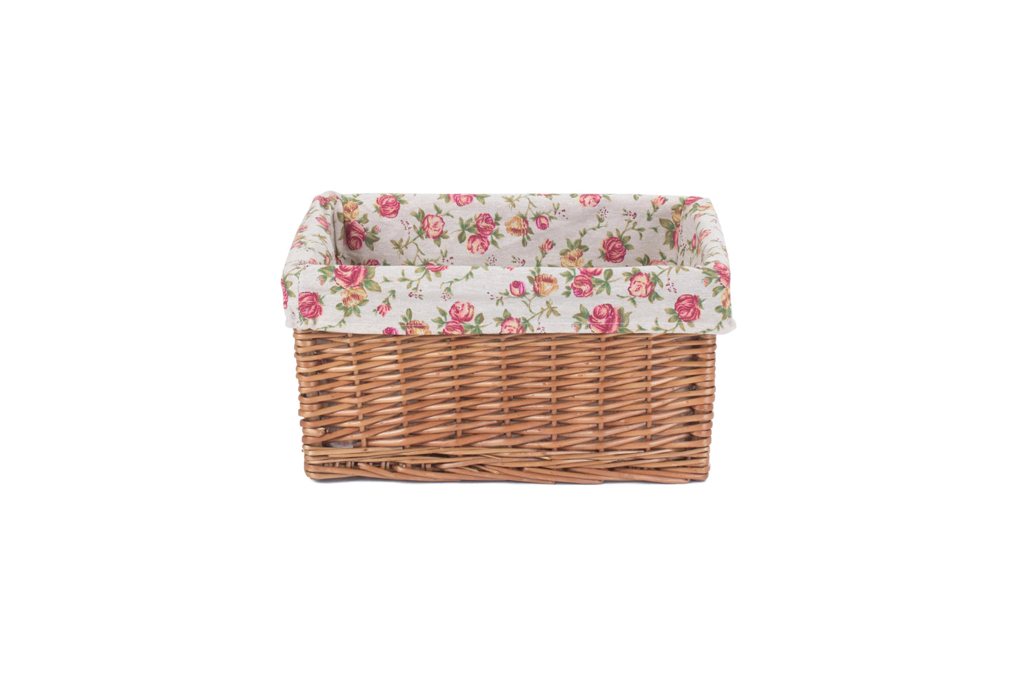 MEDIUM DOUBLE STEAMED STORAGE BASKETS with GARDEN ROSE LINING