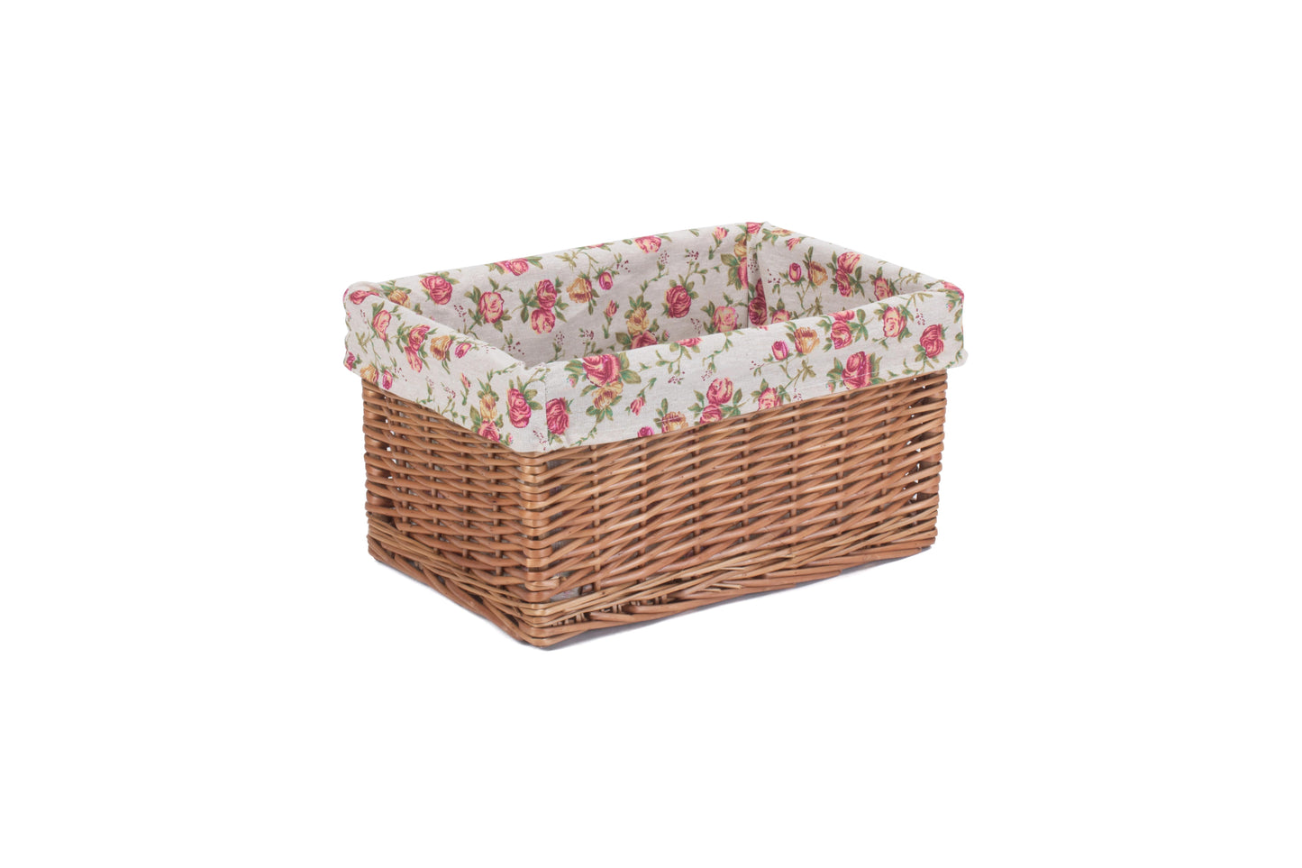 MEDIUM DOUBLE STEAMED STORAGE BASKETS with GARDEN ROSE LINING