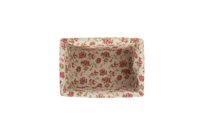 MEDIUM DOUBLE STEAMED STORAGE BASKETS with GARDEN ROSE LINING