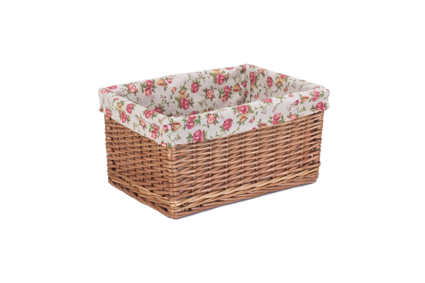 LARGE DOUBLE STEAMED STORAGE BASKETS with GARDEN ROSE LINING