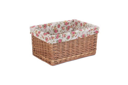 LARGE DOUBLE STEAMED STORAGE BASKETS with GARDEN ROSE LINING