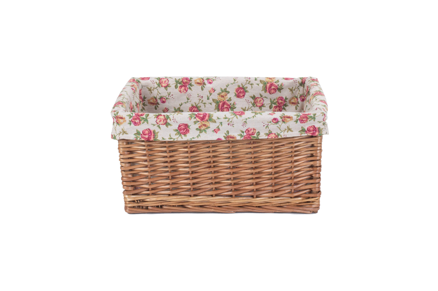 LARGE DOUBLE STEAMED STORAGE BASKETS with GARDEN ROSE LINING