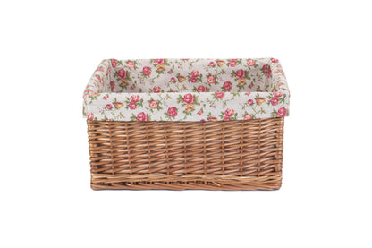 EXTRA LARGE DOUBLE STEAMED STORAGE BASKETS with GARDEN ROSE LINING