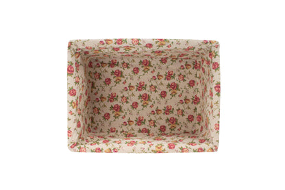 EXTRA LARGE DOUBLE STEAMED STORAGE BASKETS with GARDEN ROSE LINING