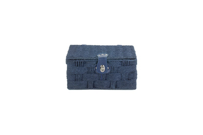 SMALL BLUE PAPER ROPE HAMPER
