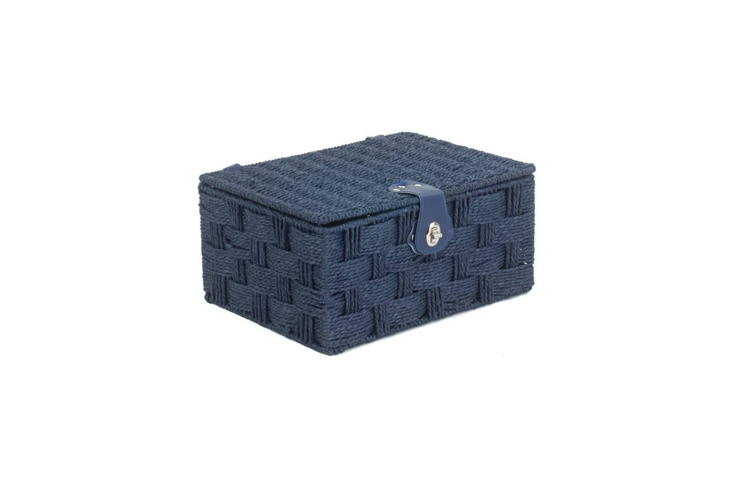 MEDIUM BLUE PAPER ROPE HAMPER