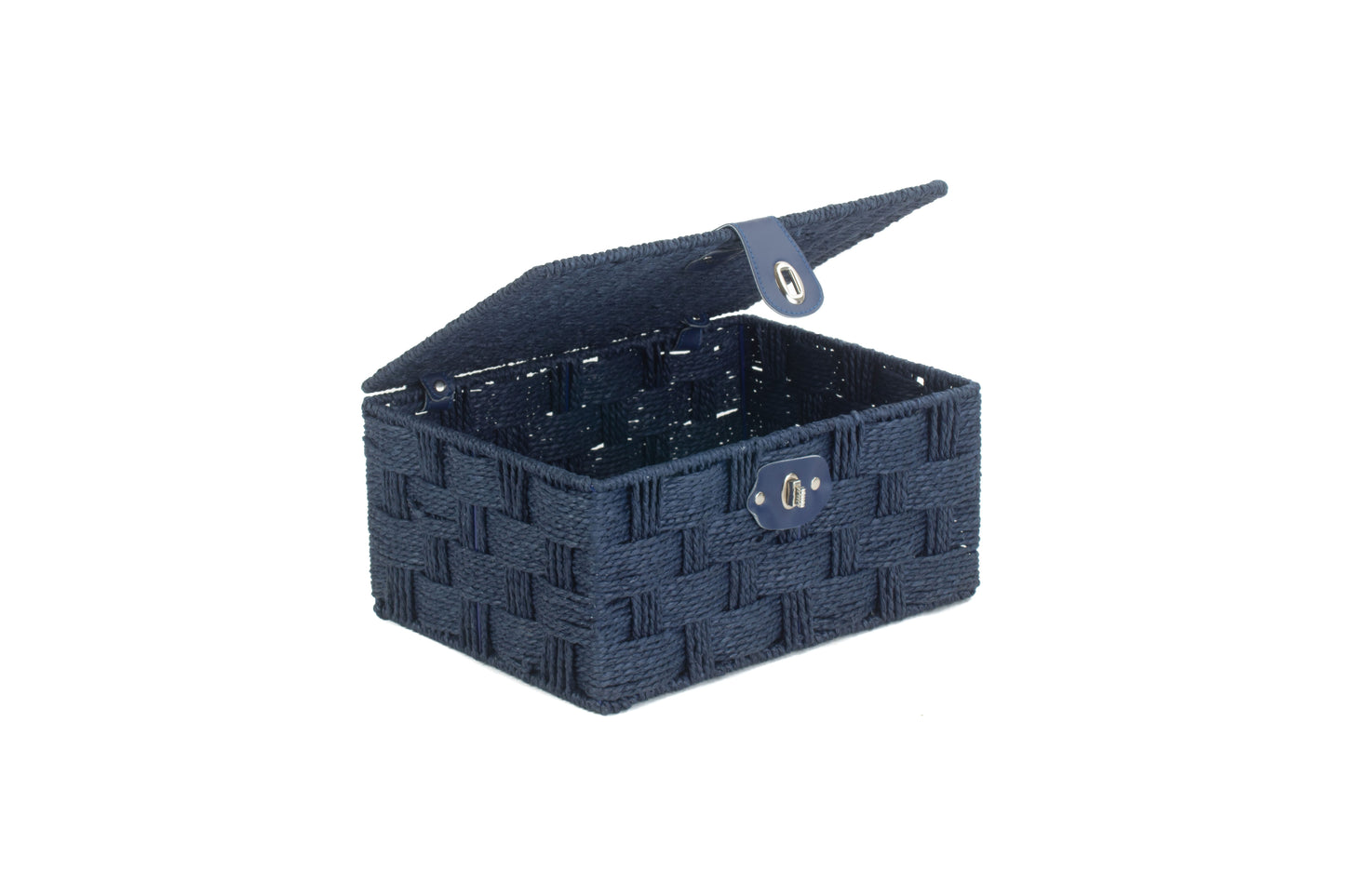 MEDIUM BLUE PAPER ROPE HAMPER