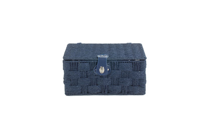 MEDIUM BLUE PAPER ROPE HAMPER