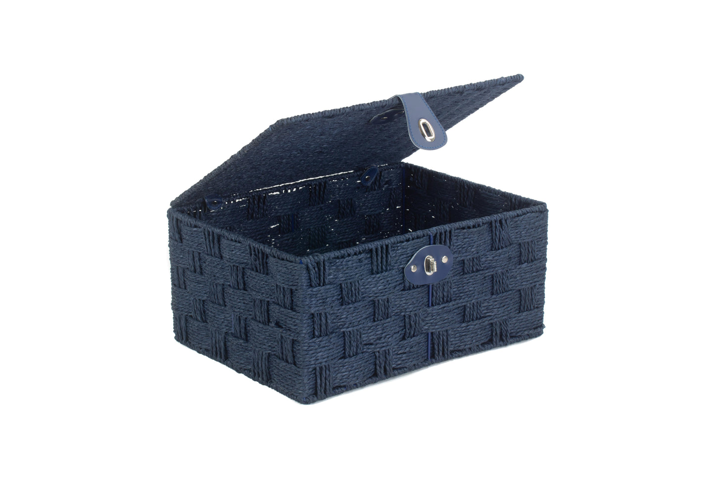 LARGE BLUE PAPER ROPE HAMPER