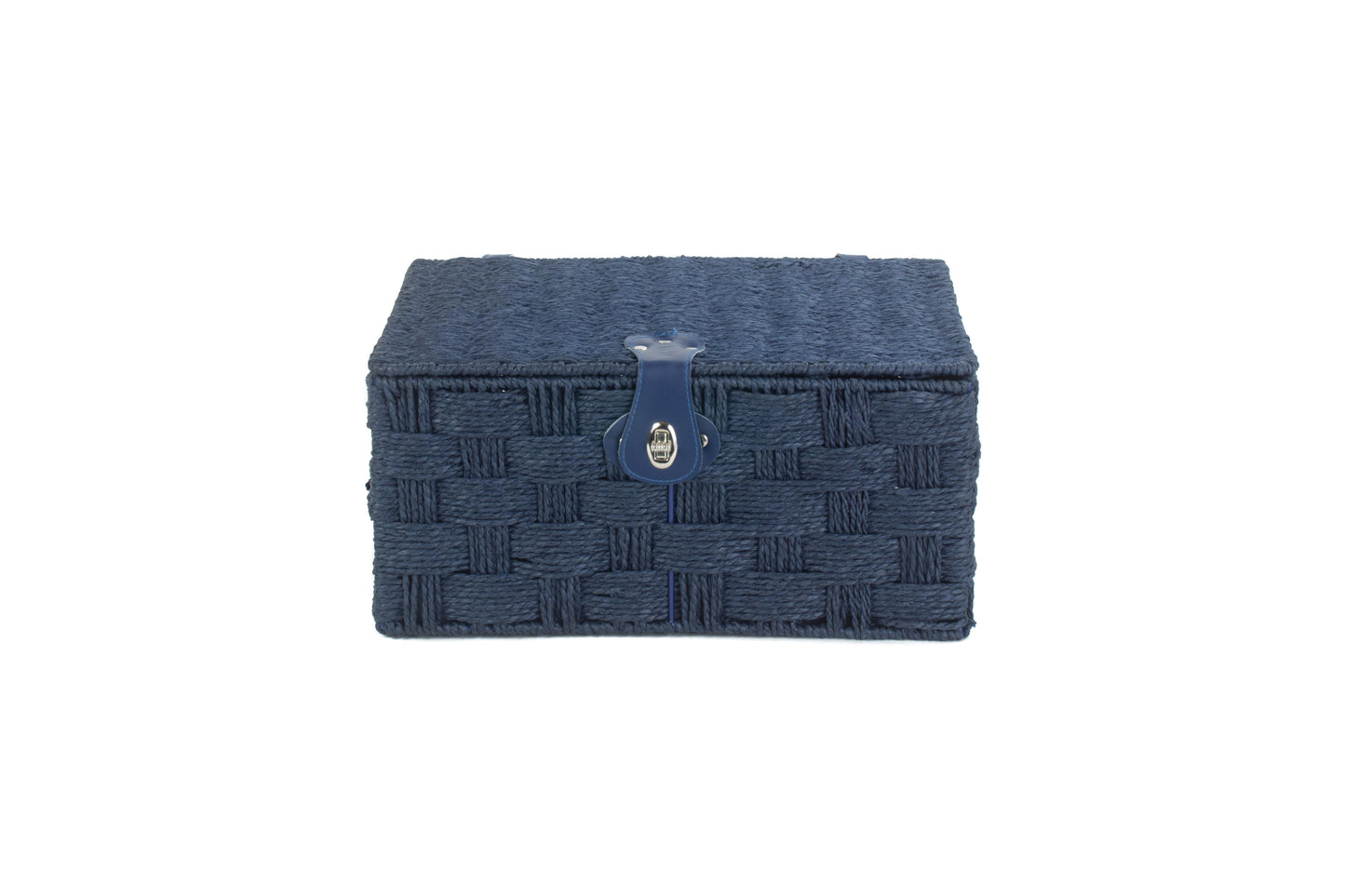 LARGE BLUE PAPER ROPE HAMPER