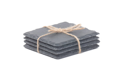 SQUARE SLATE COASTER SET 4