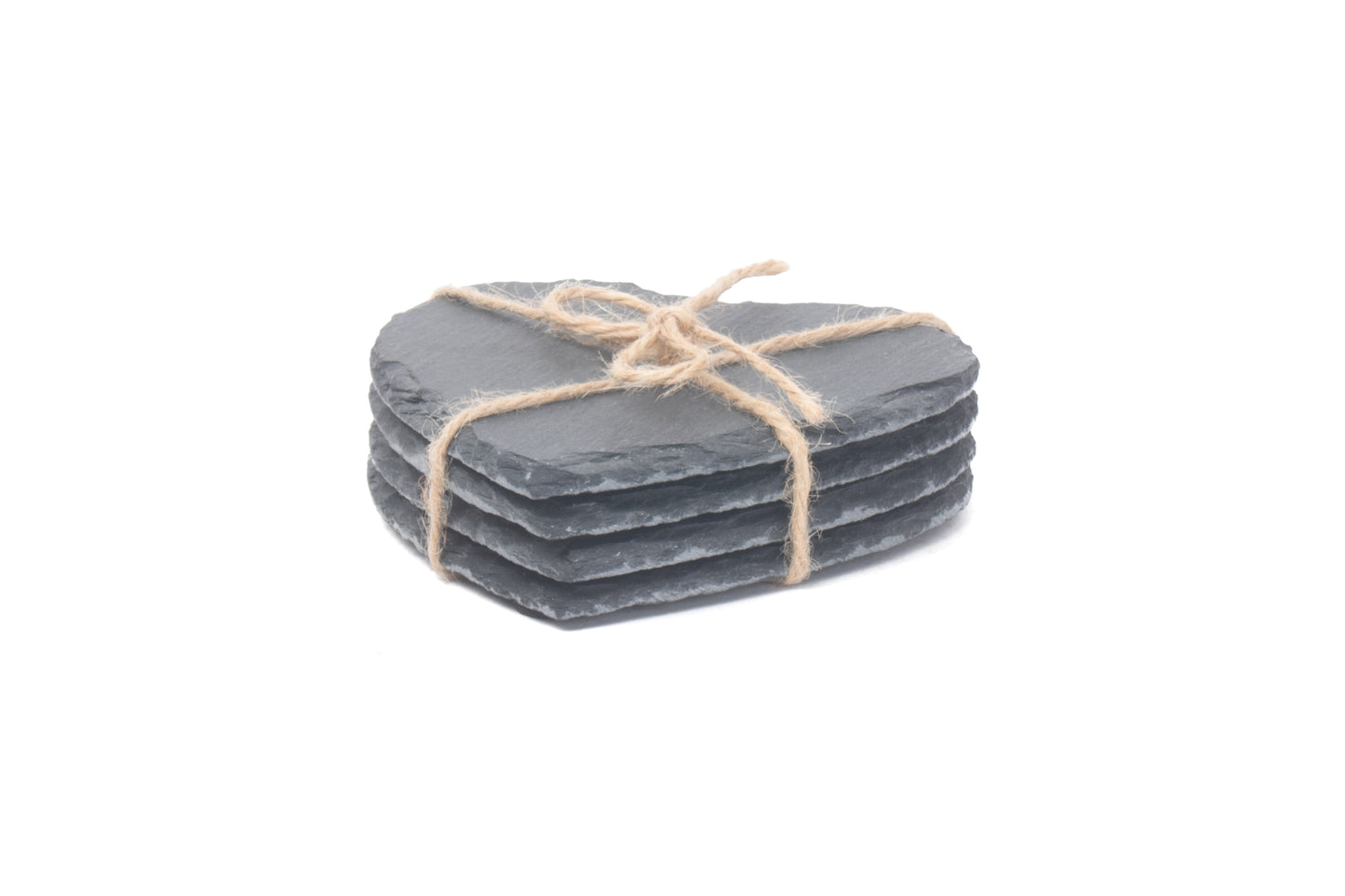 HEART-SHAPED SLATE COASTER SET 4