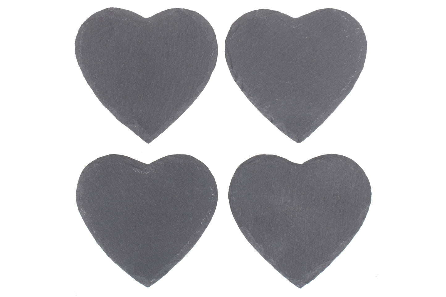 HEART-SHAPED SLATE COASTER SET 4