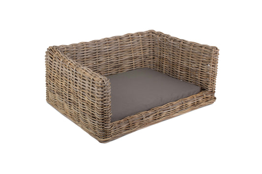 LUXURY RATTAN DOG SOFA BED - MEDIUM